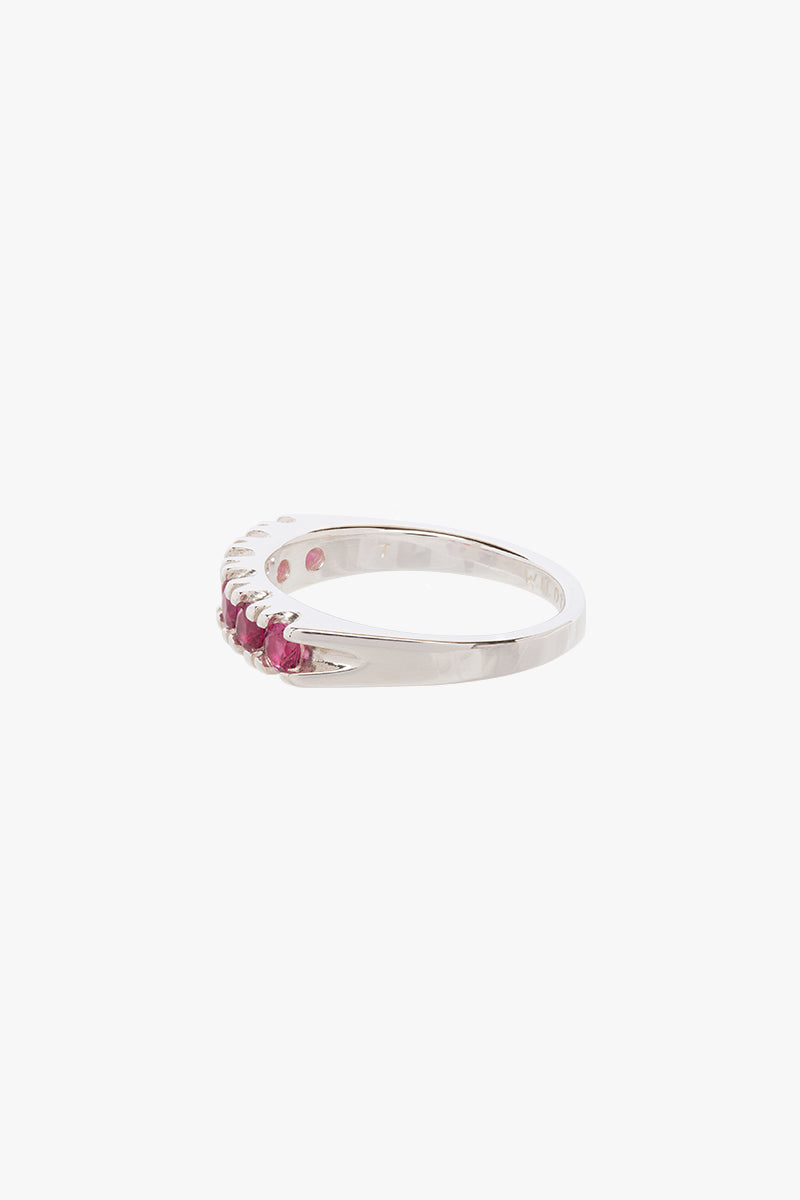 Vintage fuchsia ring silver