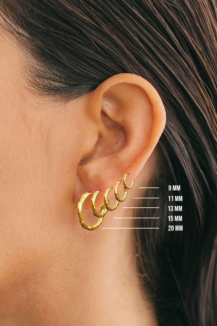 Hammered Hoop Gold Plated (15mm)