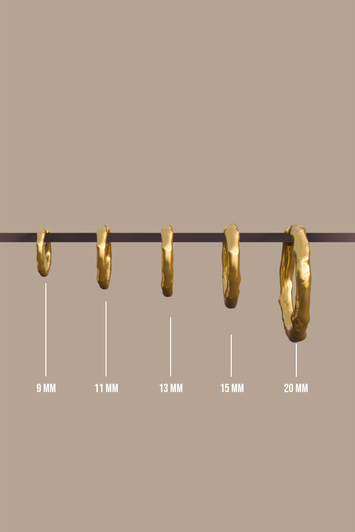Hammered Hoop Gold Plated (15mm)