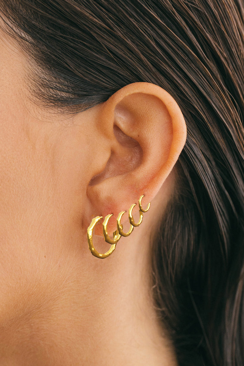 Hammered Hoop Gold Plated (15mm)