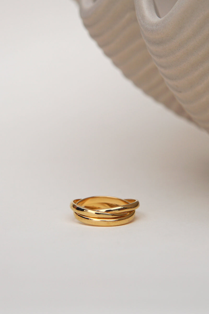 Trinity pinky ring gold plated