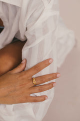 Hamsa hand ring gold plated