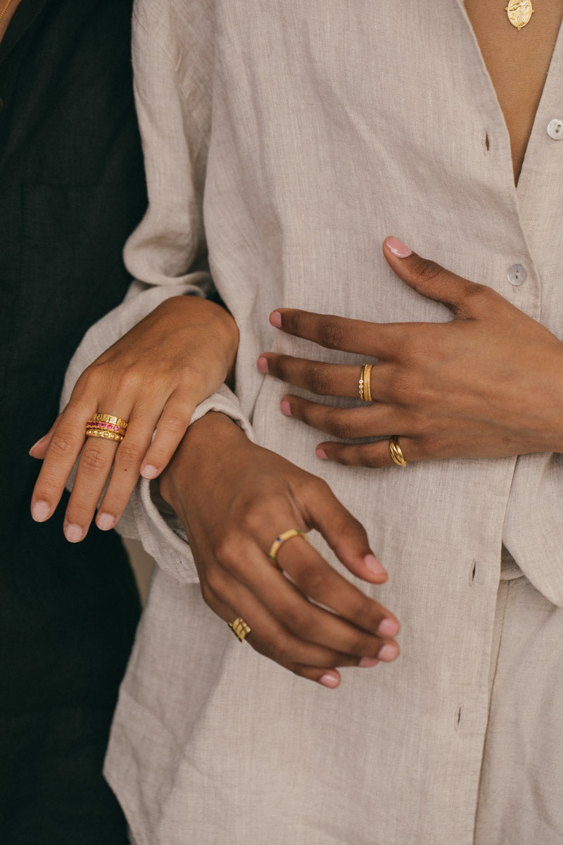 Trinity pinky ring gold plated