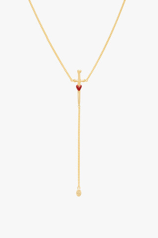 Love dagger necklace gold plated 