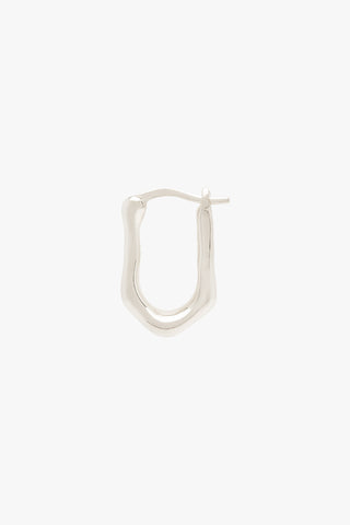 Organic oval hoop silver (15mm)