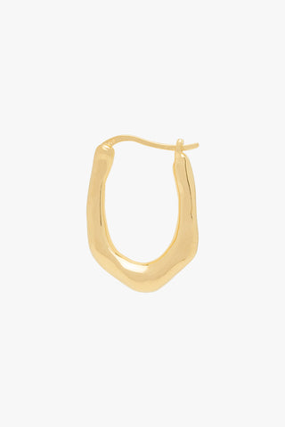 Organic oval hoop gold plated (25mm)