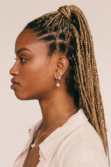 Crown Shell Hoop Earring Silver