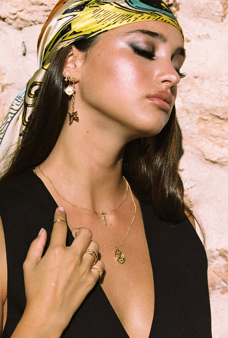 Falling star necklace gold plated 