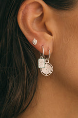 Flaming heart stud earring silver 
