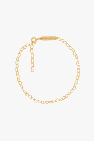 Heart Chain Bracelet Gold Plated