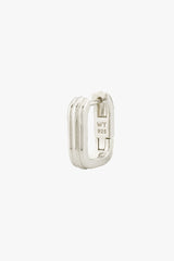 Textured Ovate Hoops Silver (14mm)