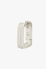 Textured Ovate Hoops Silver (17mm)